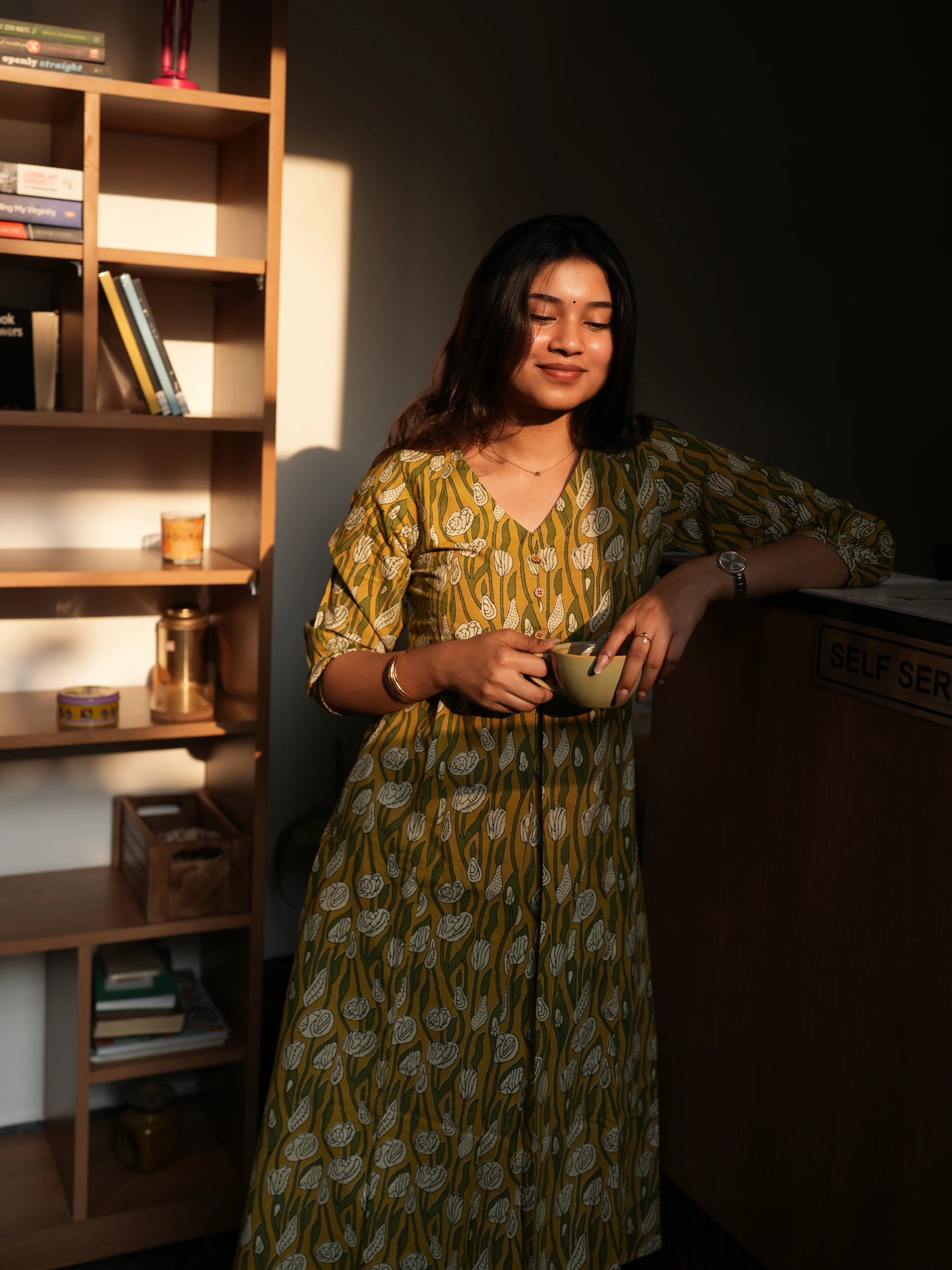 Garden Roses Box Pleated COTTON Kurta