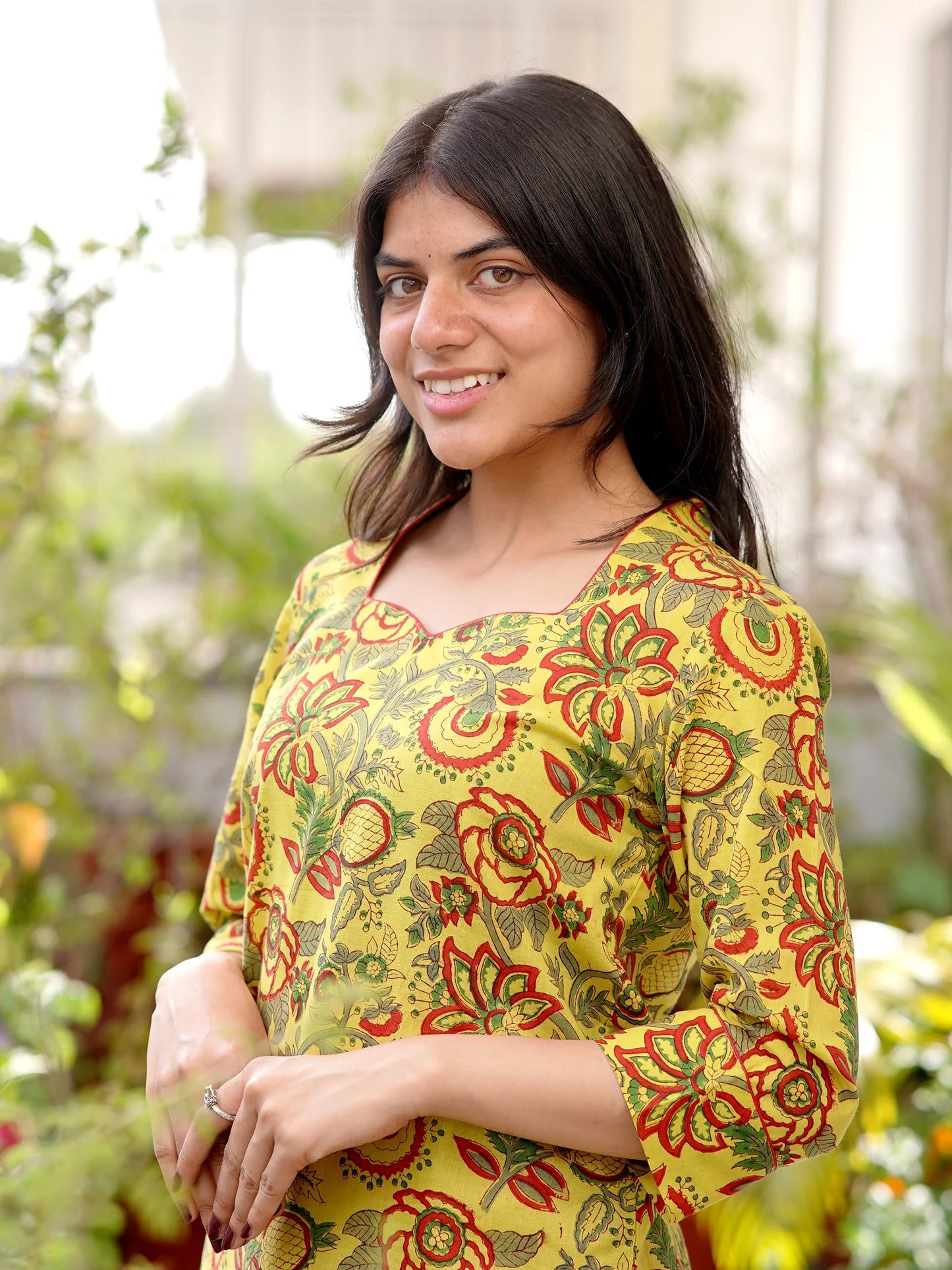 Marigold Whisper Block Printed COTTON Kurta