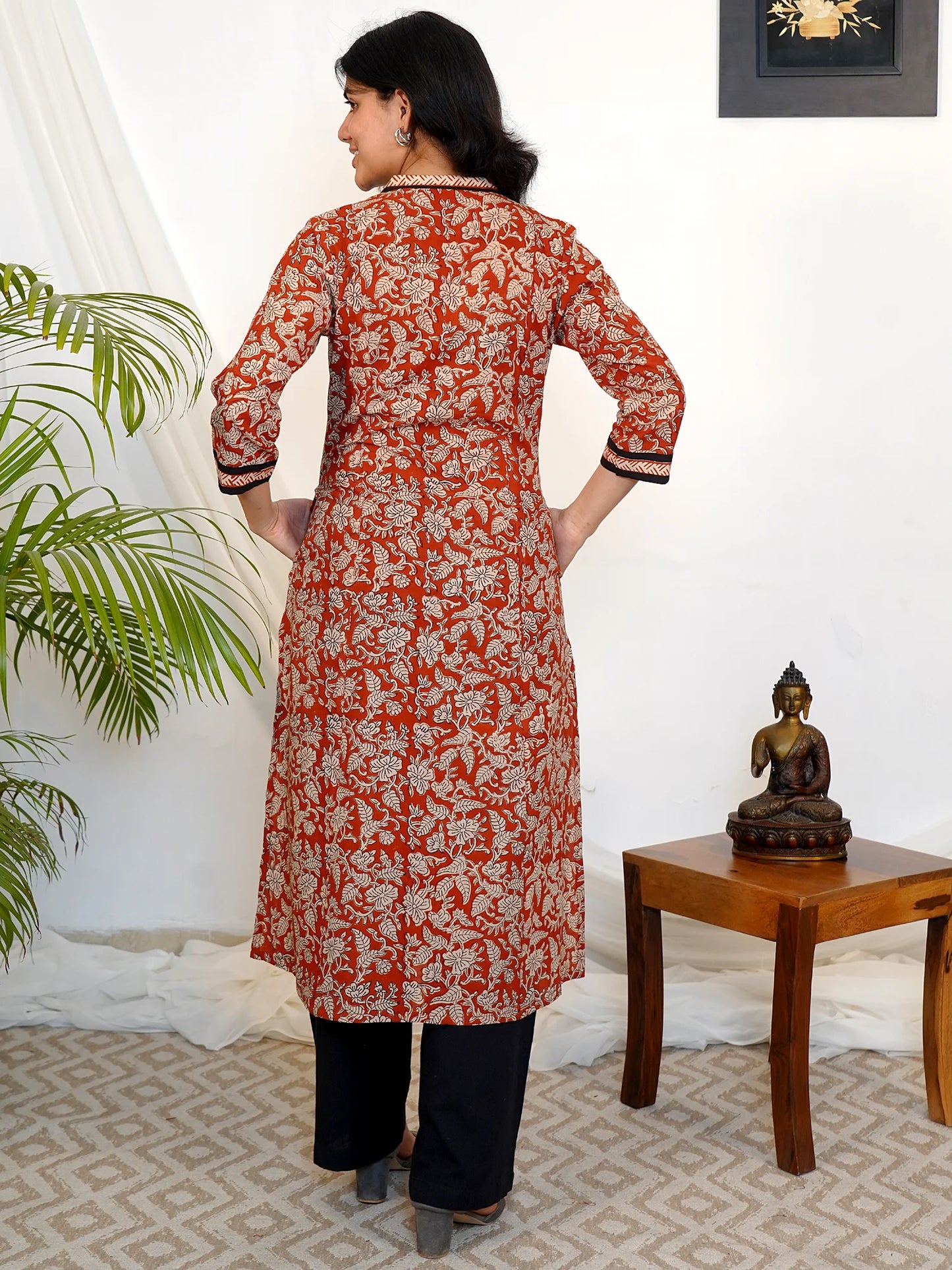 Maroon Petal Charm A-line COTTON Kurta