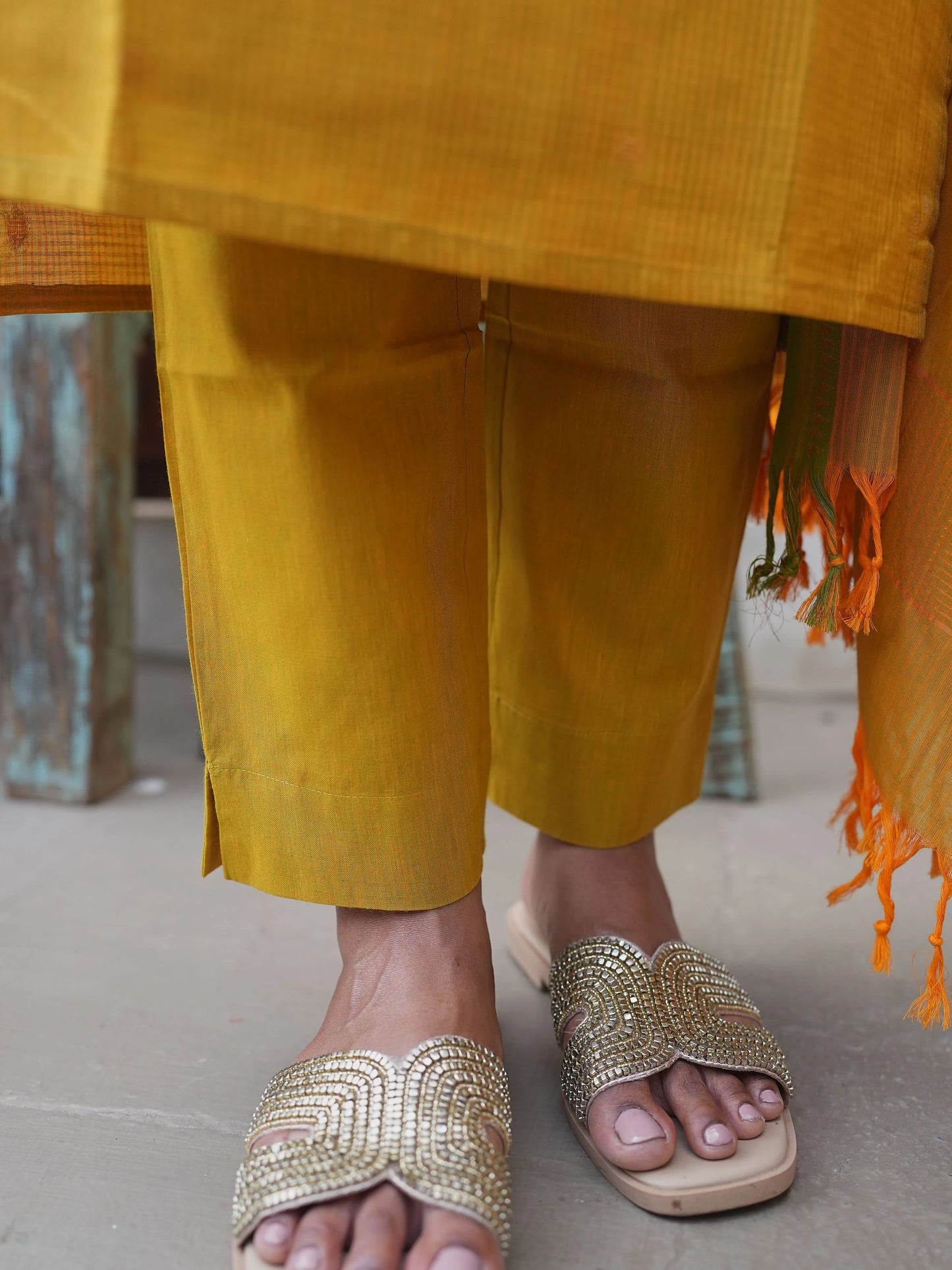 Mustard South Cotton Suit Set (3Pcs.) with lining