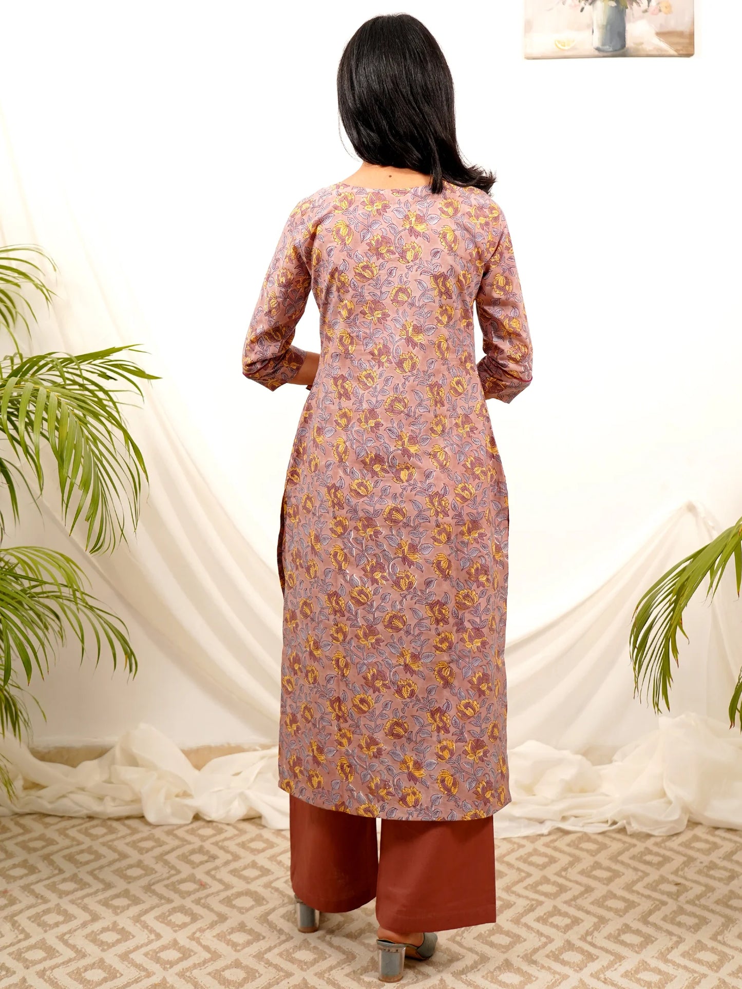Pastel Purple Floral COTTON Kurta