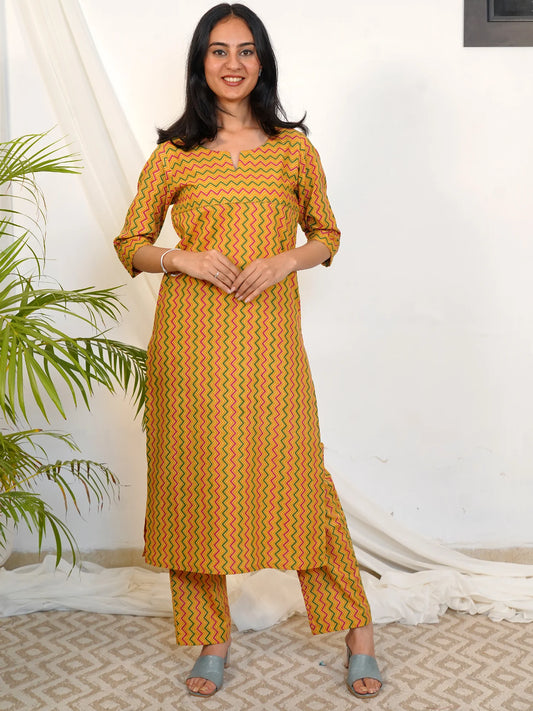 Sunray ZigZag Kurta Pant Set