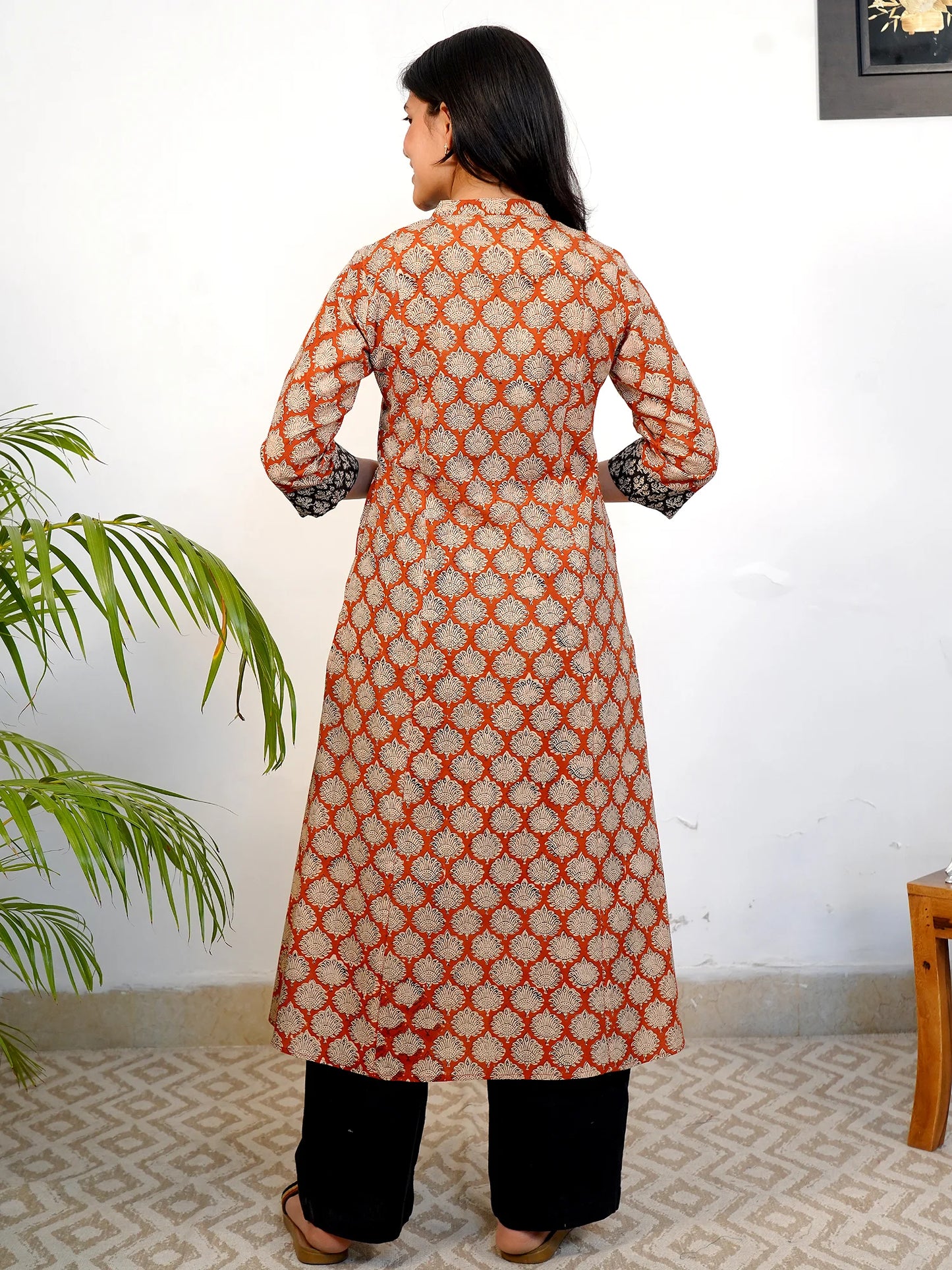 Ajrakh Earthtone A-Line COTTON Kurta