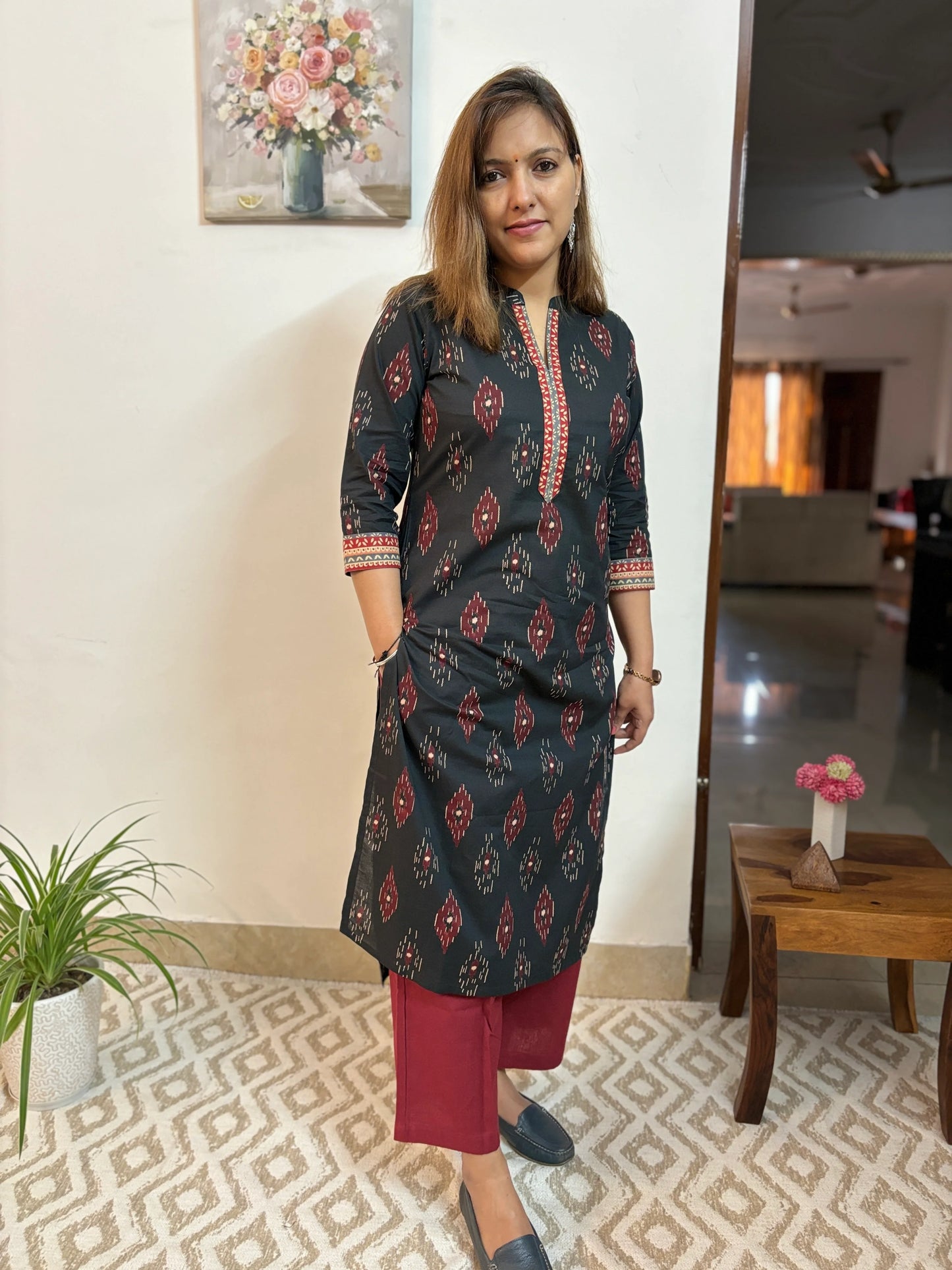 Black Diamond Collar Kurta