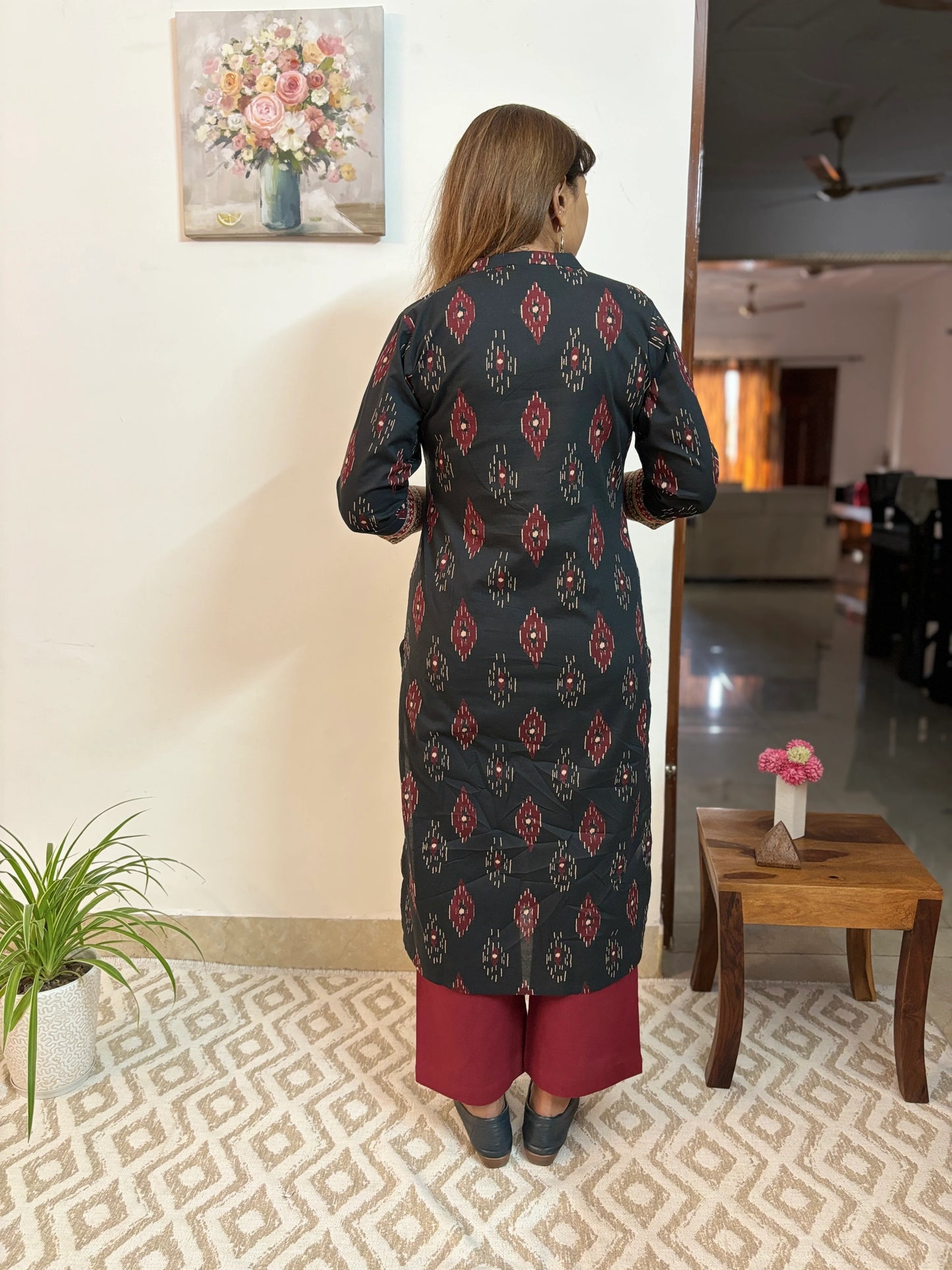 Black Diamond Collar Kurta