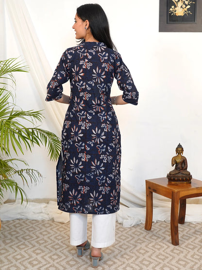Blue Royale Block Printed COTTON Kurta
