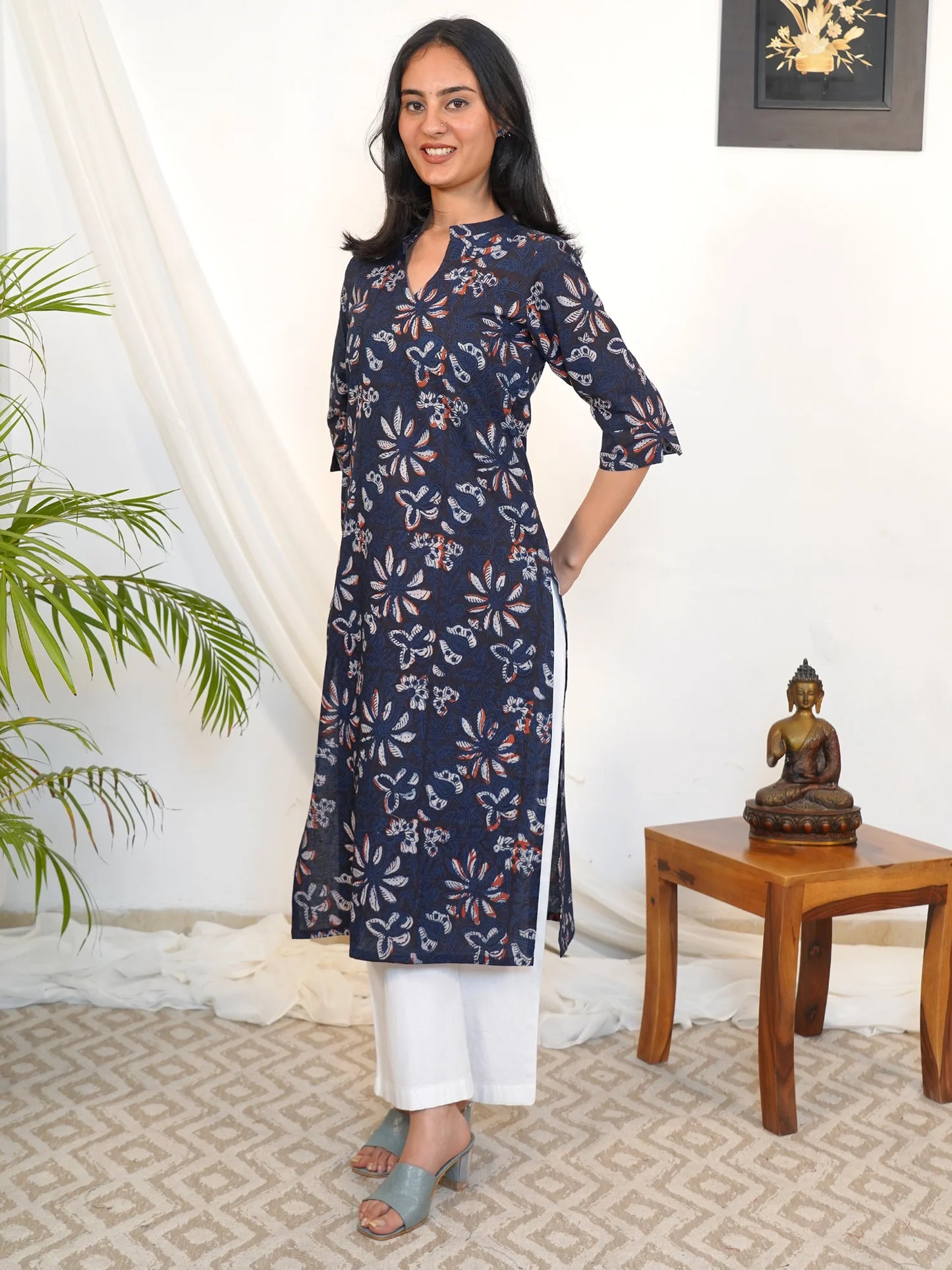 Blue Royale Block Printed COTTON Kurta