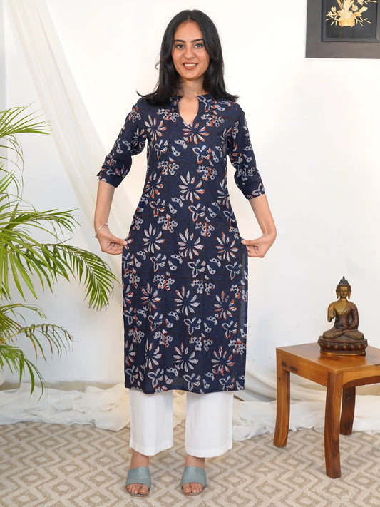 Blue Royale Block Printed COTTON Kurta