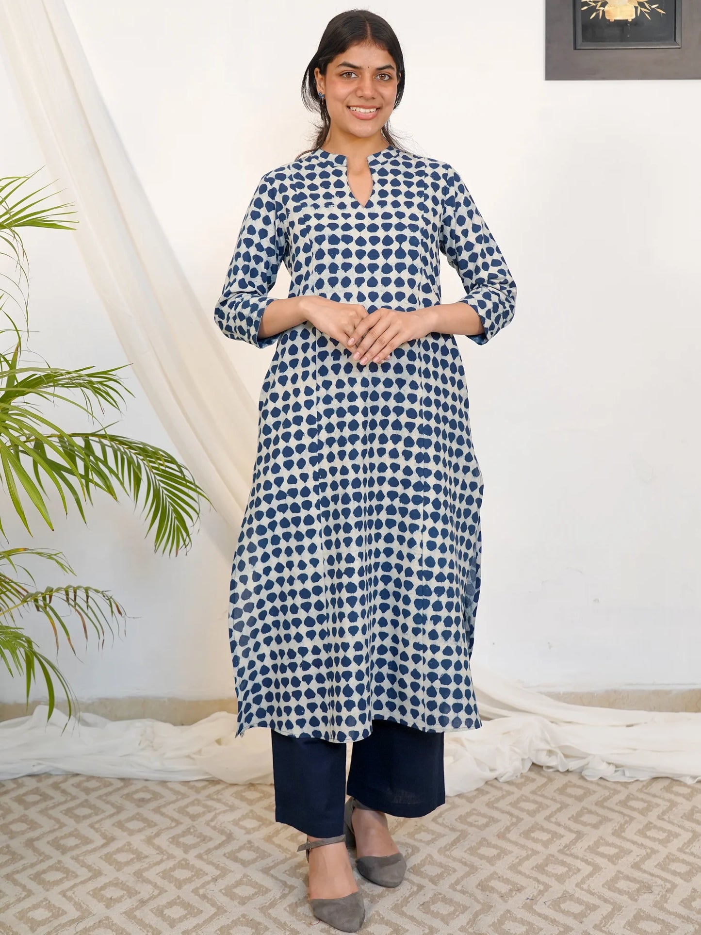 Blue Stone Breeze A-line COTTON Kurta
