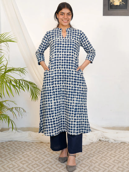 Blue Stone Breeze A-line COTTON Kurta
