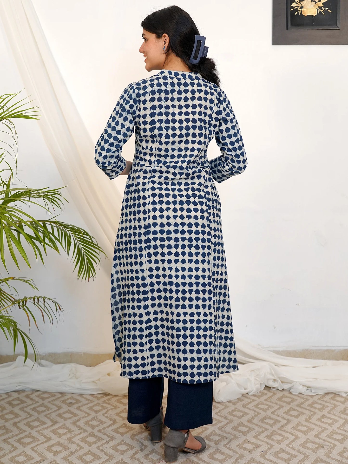 Blue Stone Breeze A-line COTTON Kurta