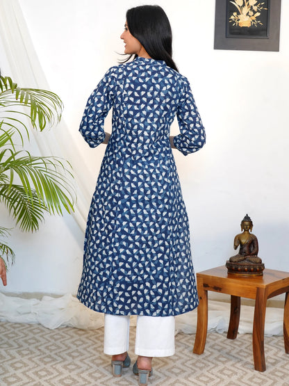 Blue Stone Elegance A-line COTTON Kurta
