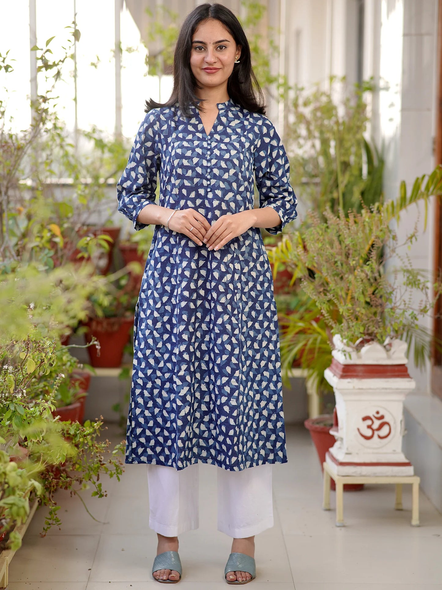 Blue Stone Elegance A-line COTTON Kurta