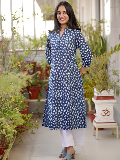 Blue Stone Elegance A-line COTTON Kurta