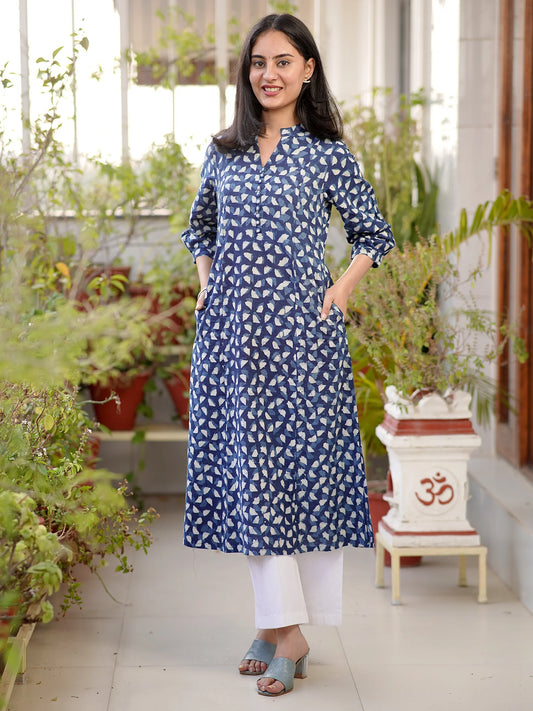 Blue Stone Elegance A-line COTTON Kurta
