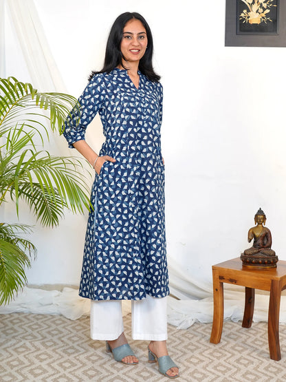 Blue Stone Elegance A-line COTTON Kurta