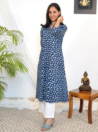 Blue Stone Elegance A-line COTTON Kurta