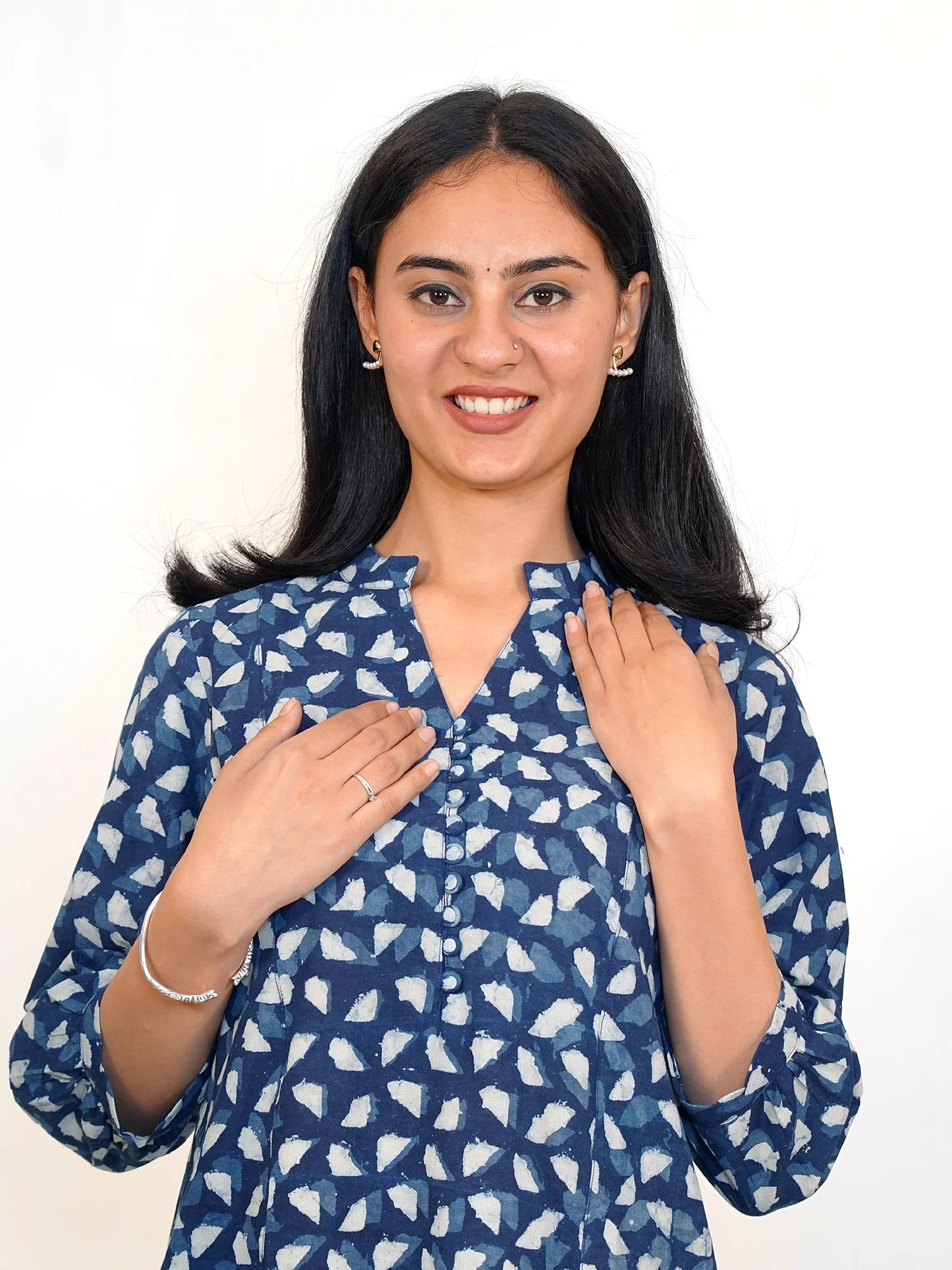 Blue Stone Elegance A-line COTTON Kurta