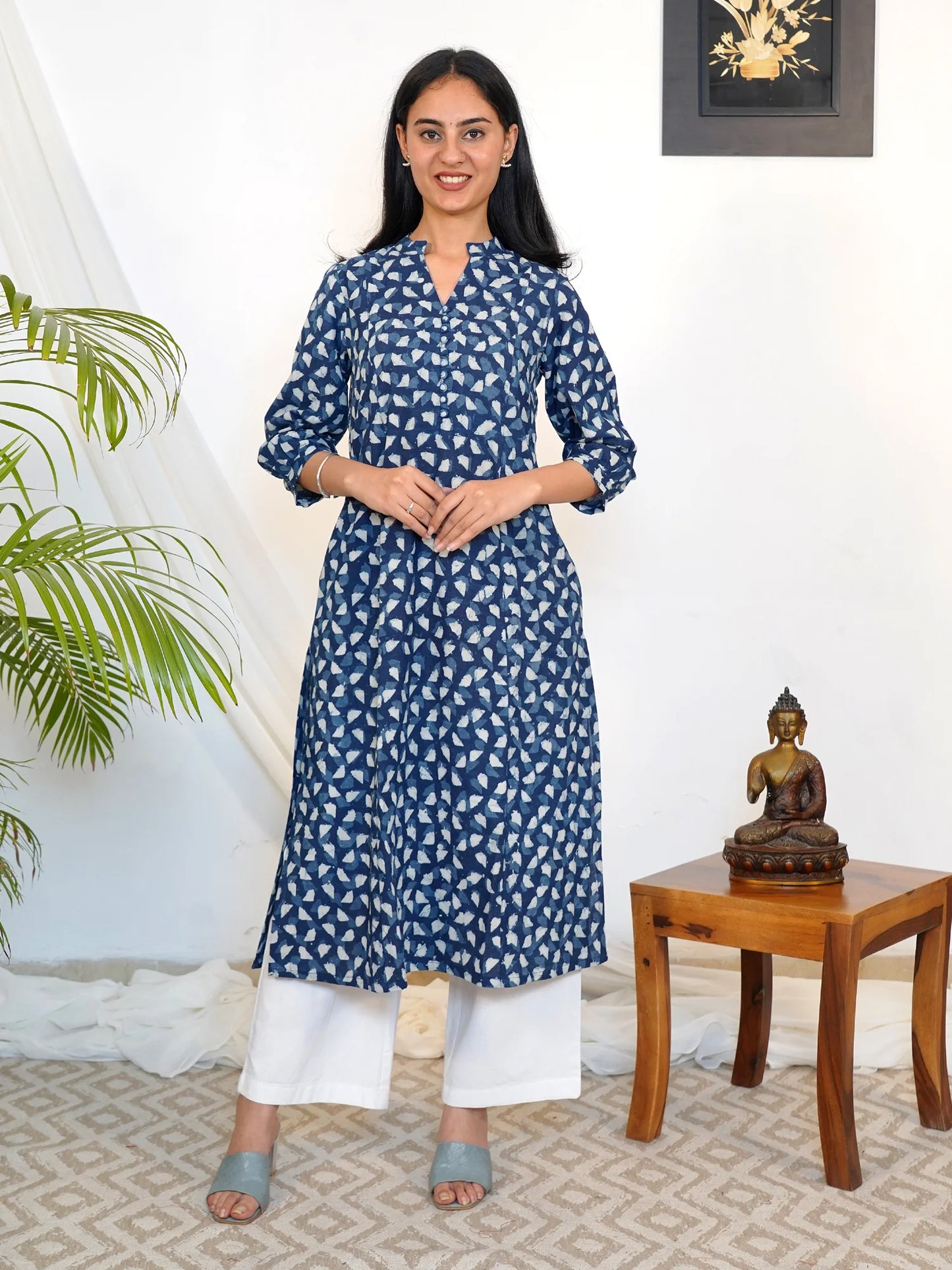 Blue Stone Elegance A-line COTTON Kurta