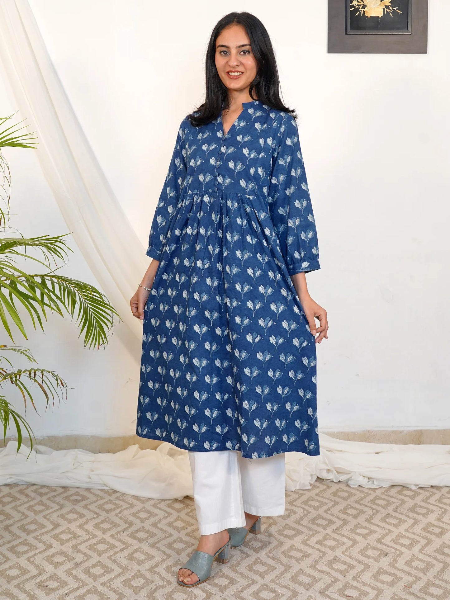 Blue Wings Gathered COTTON Kurta