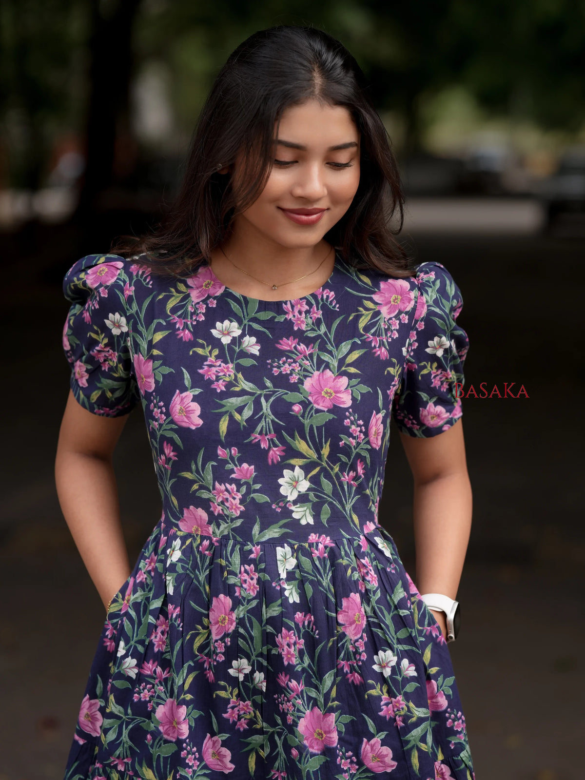 Bluebell Floral COTTON Tiered Dress