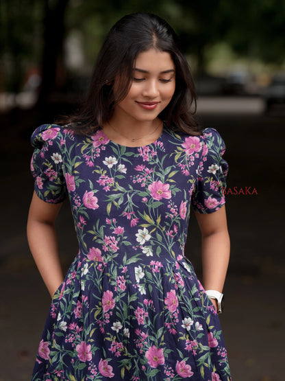 Bluebell Floral COTTON Tiered Dress