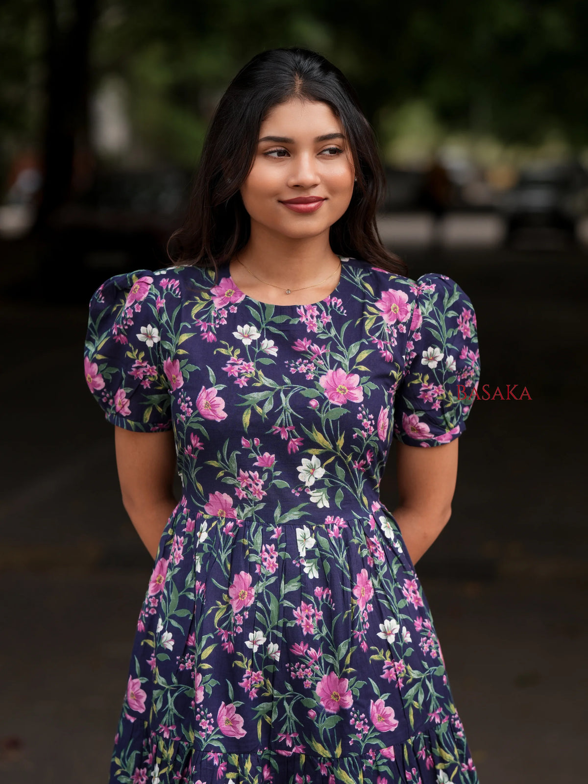 Bluebell Floral COTTON Tiered Dress