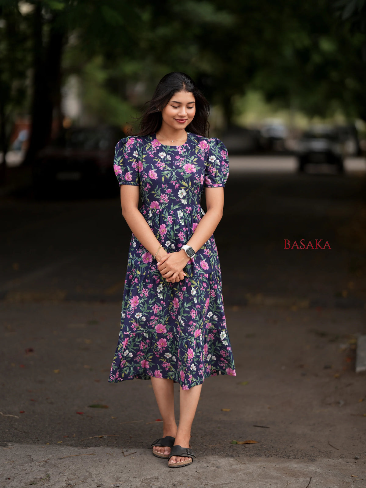 Bluebell Floral COTTON Tiered Dress