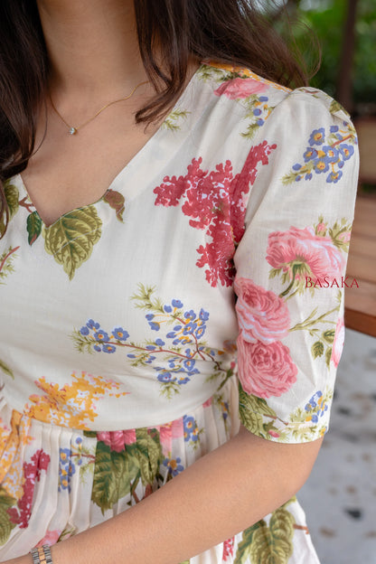 Botanical Dream Off-White COTTON Dress_2(with Lining)