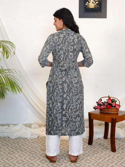 Cloudy Bloom Jaal Floral Cotton Kurta