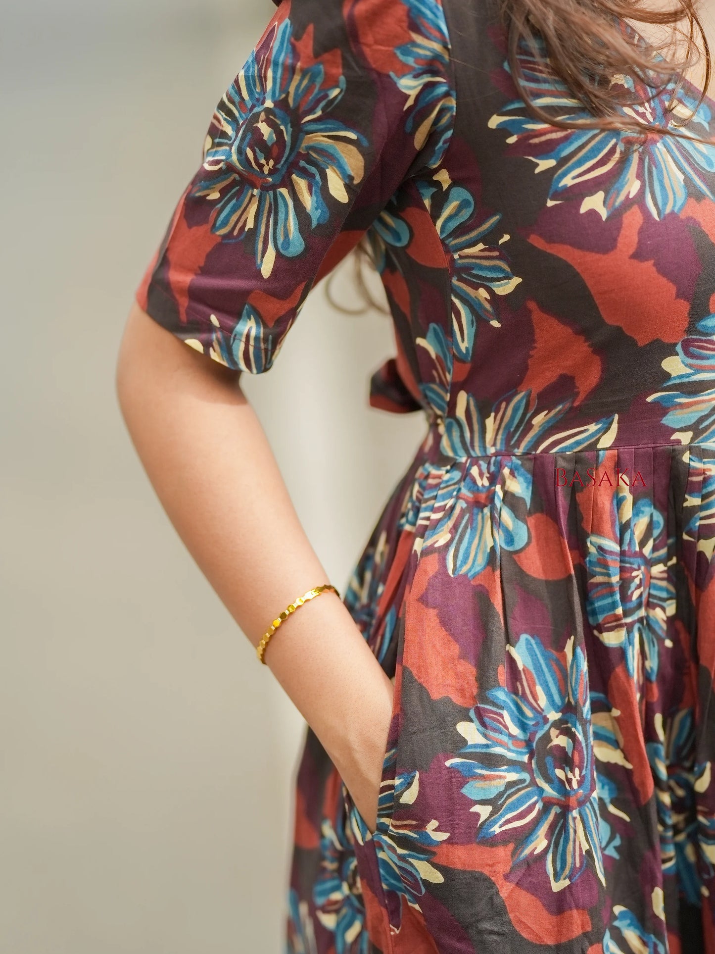 Forest Hues COTTON Tiered Dress