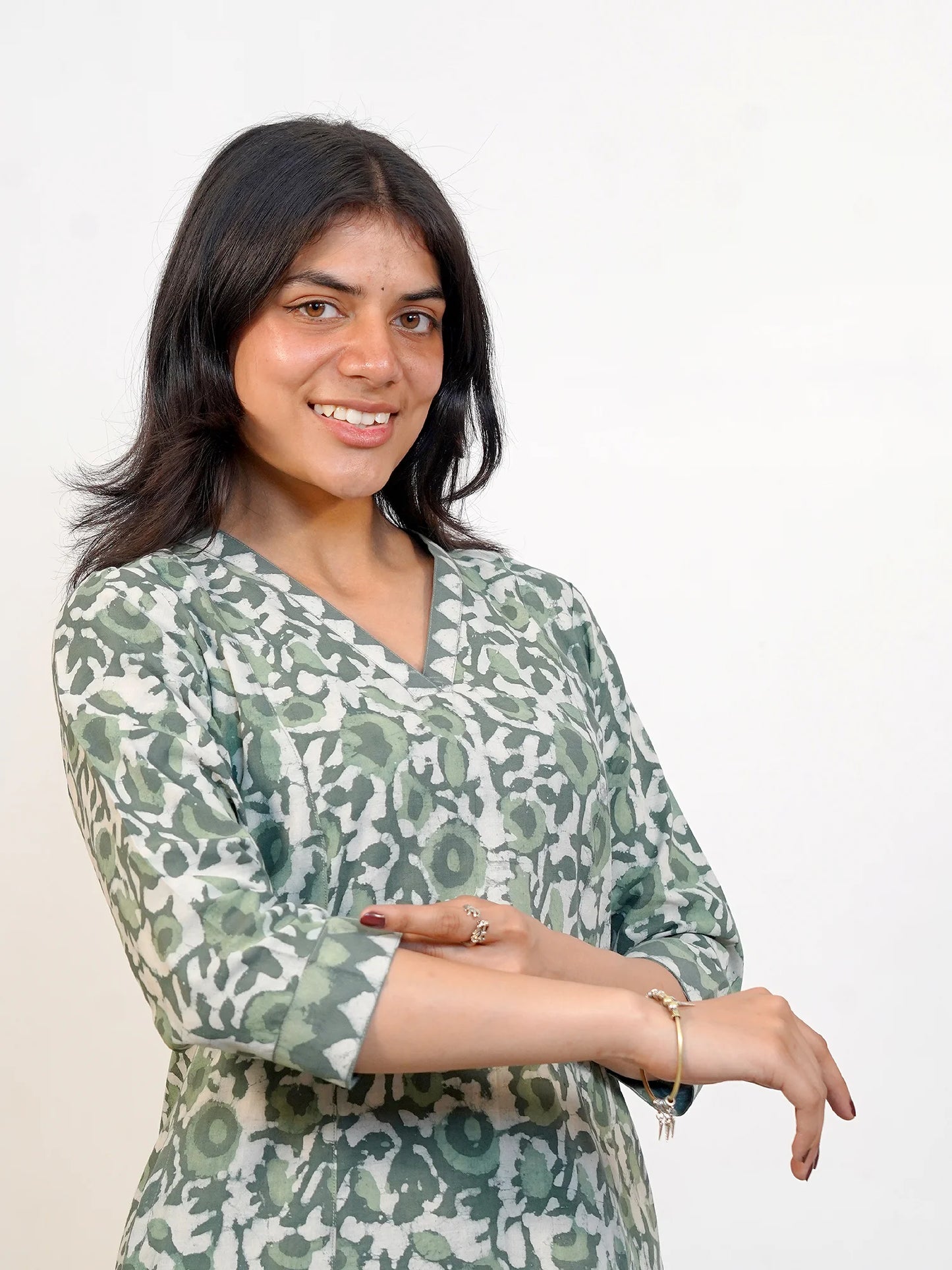 Garden Leaf Dream A-Line COTTON Kurta Set