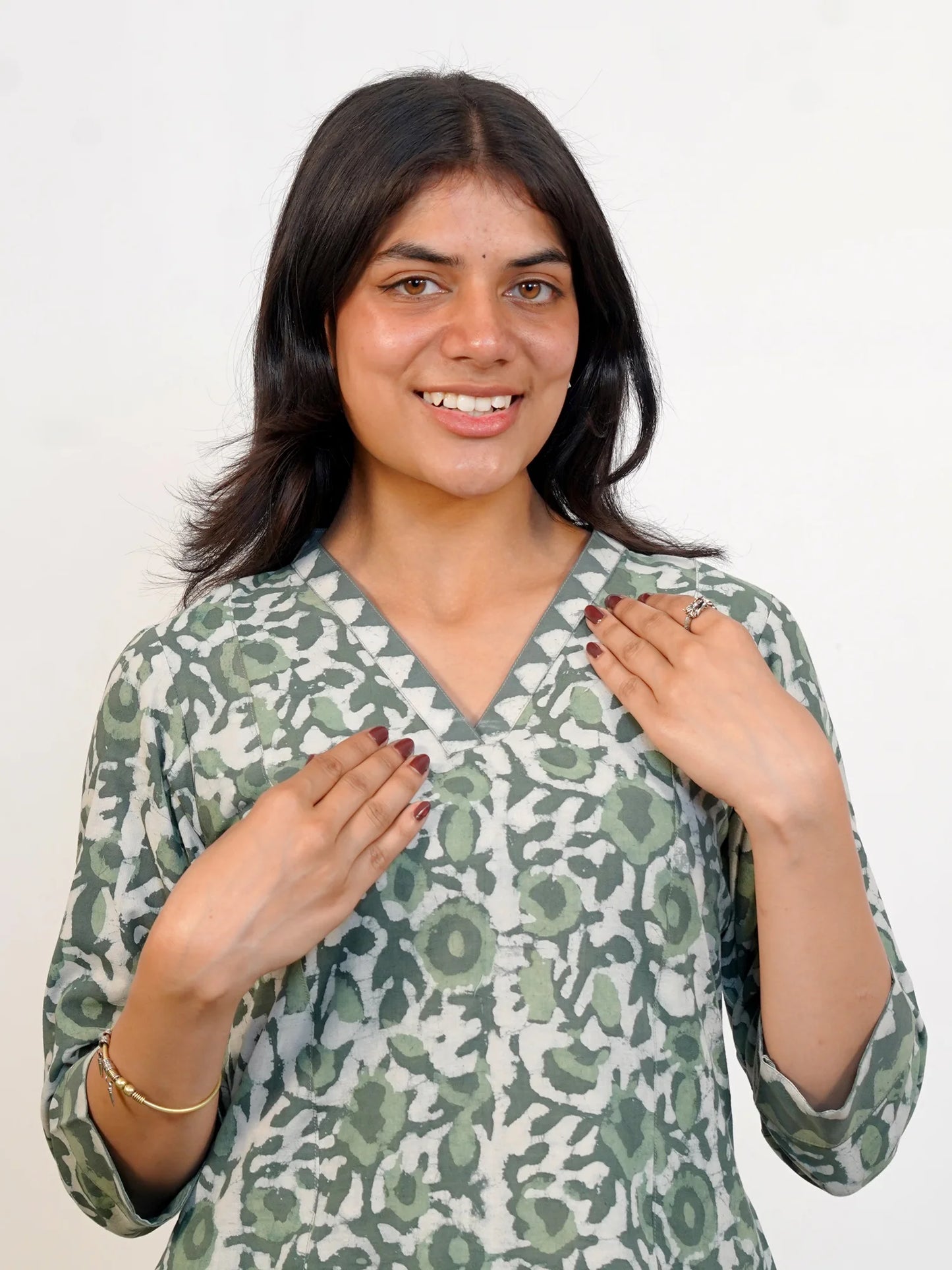 Garden Leaf Dream A-Line COTTON Kurta Set