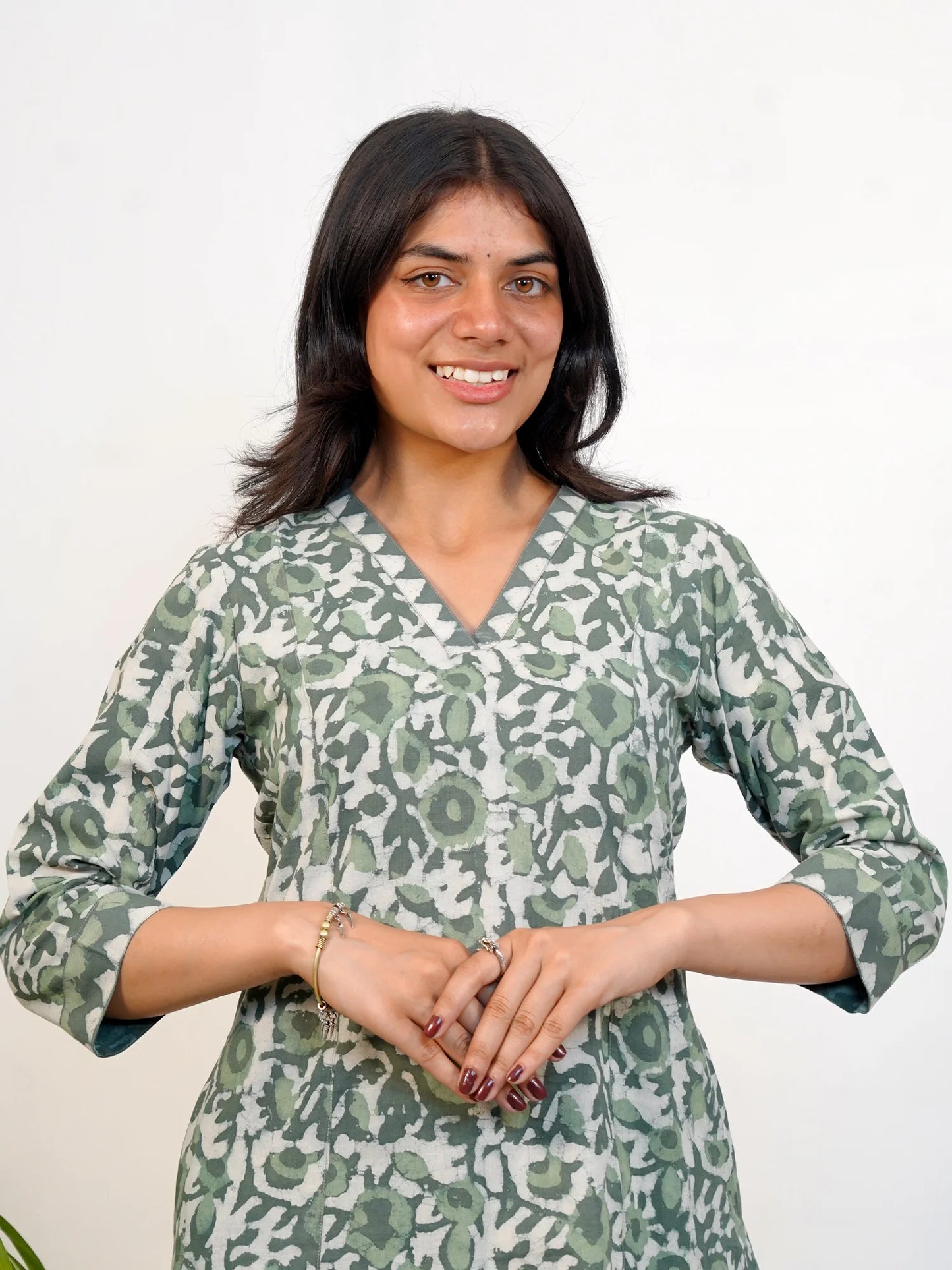 Garden Leaf Dream A-Line COTTON Kurta Set