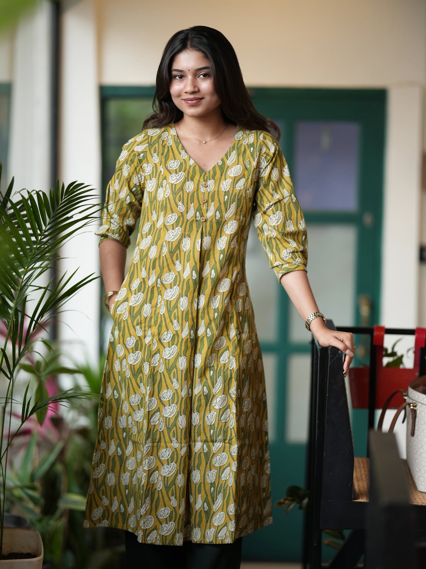 Garden Roses Box Pleated COTTON Kurta