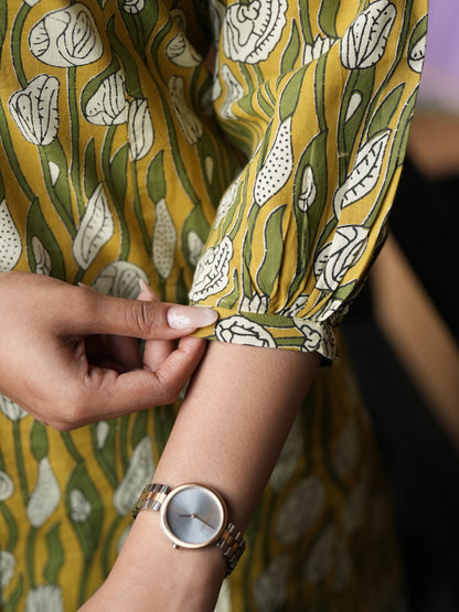 Garden Roses Box Pleated COTTON Kurta