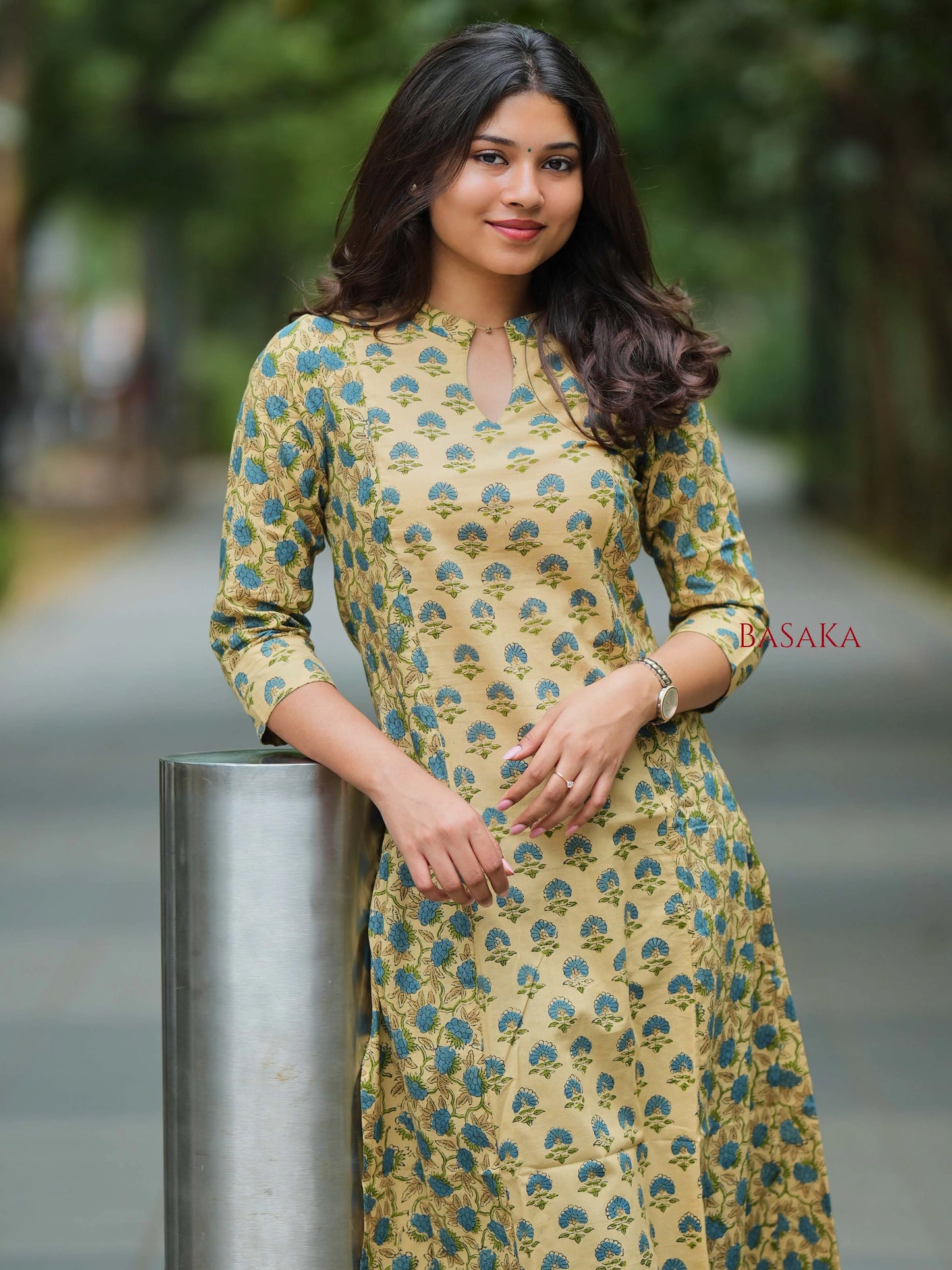 Garden Roses Charm A-line COTTON Kurta