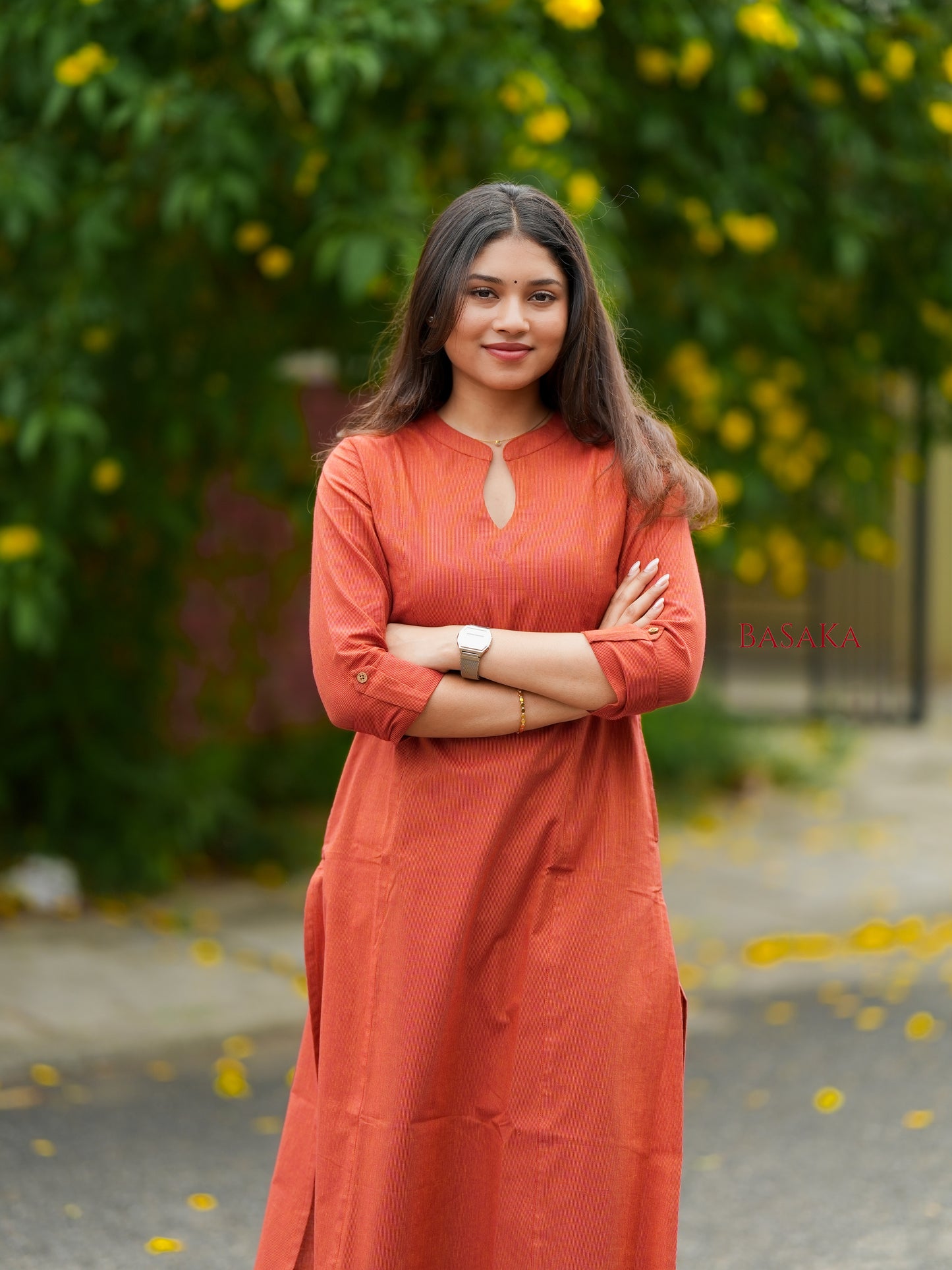 Honey Comb Handloom South COTTON A-line Kurta