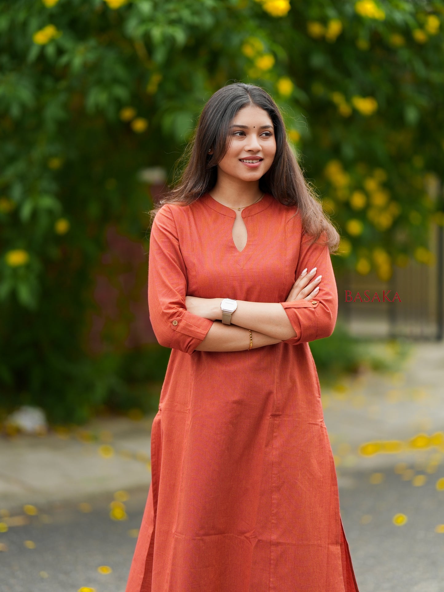 Honey Comb Handloom South COTTON A-line Kurta