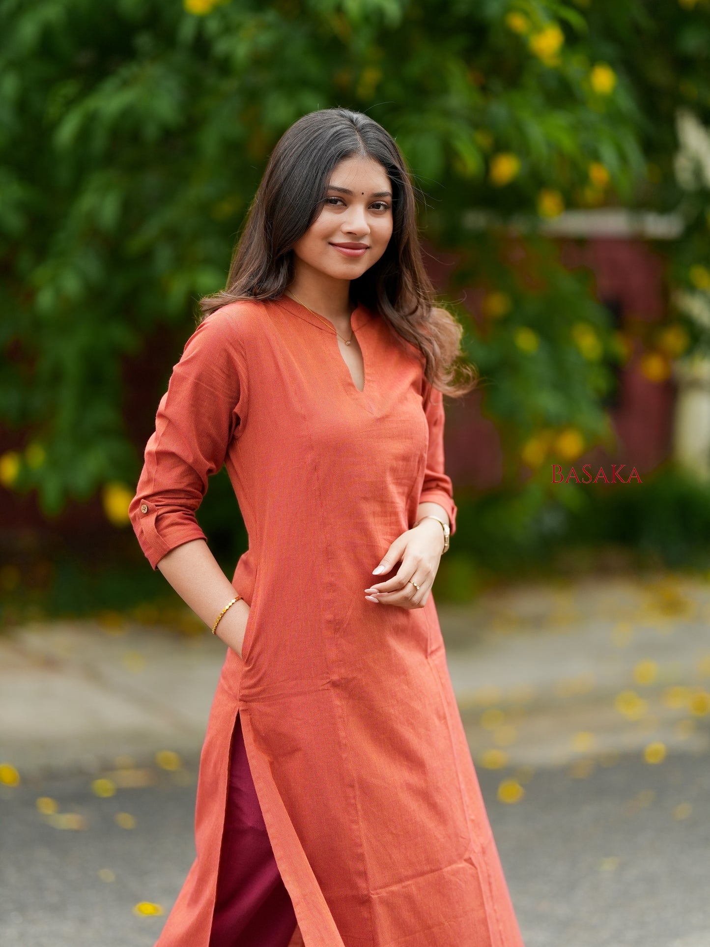Honey Comb Handloom South COTTON A-line Kurta