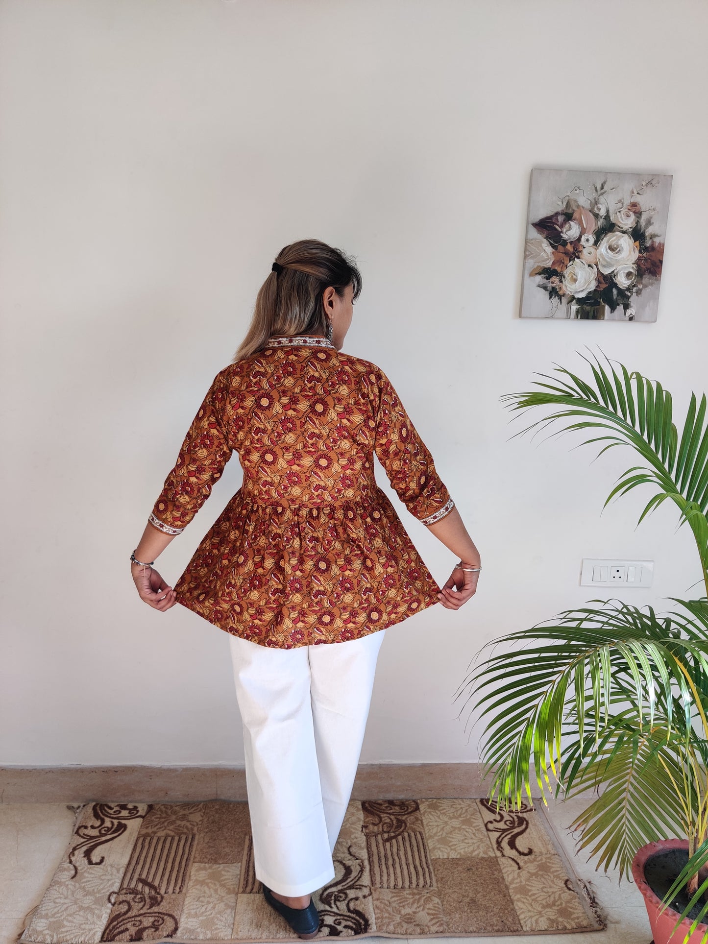 Maroon Floral Kurti