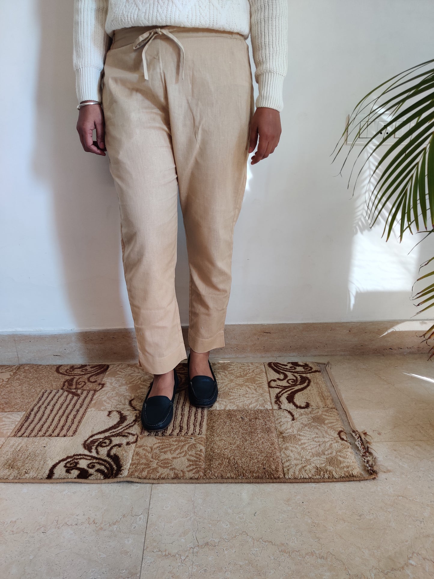 Beige Cotton Pant