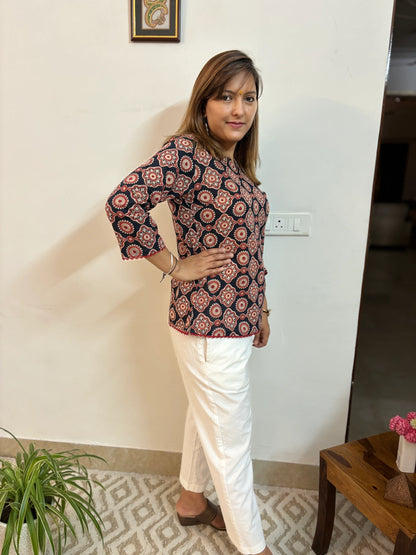 Ajrakh Hand Block Printed Kurti