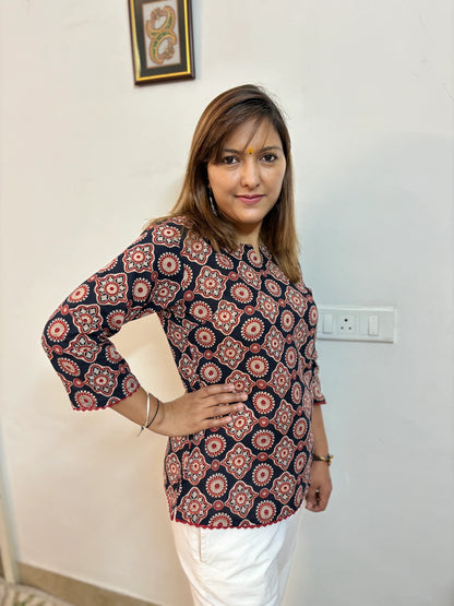 Ajrakh Hand Block Printed Kurti