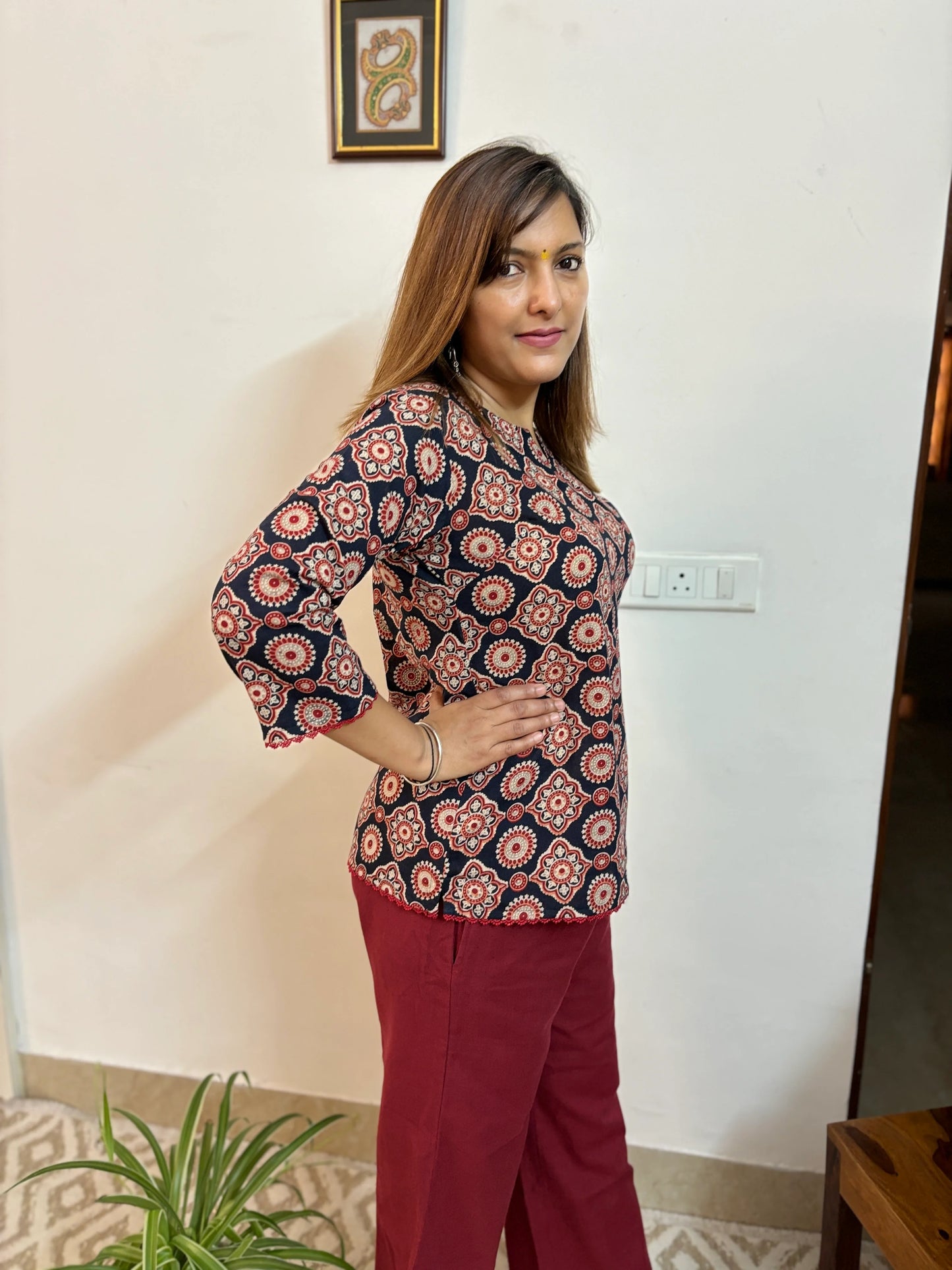 Ajrakh Hand Block Printed Kurti