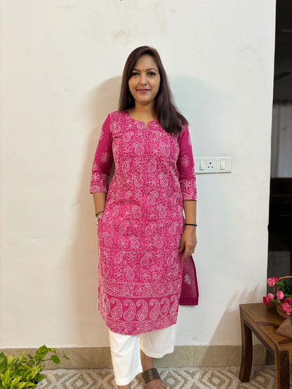 Awadh Aanchal Chikankari Long Kurta