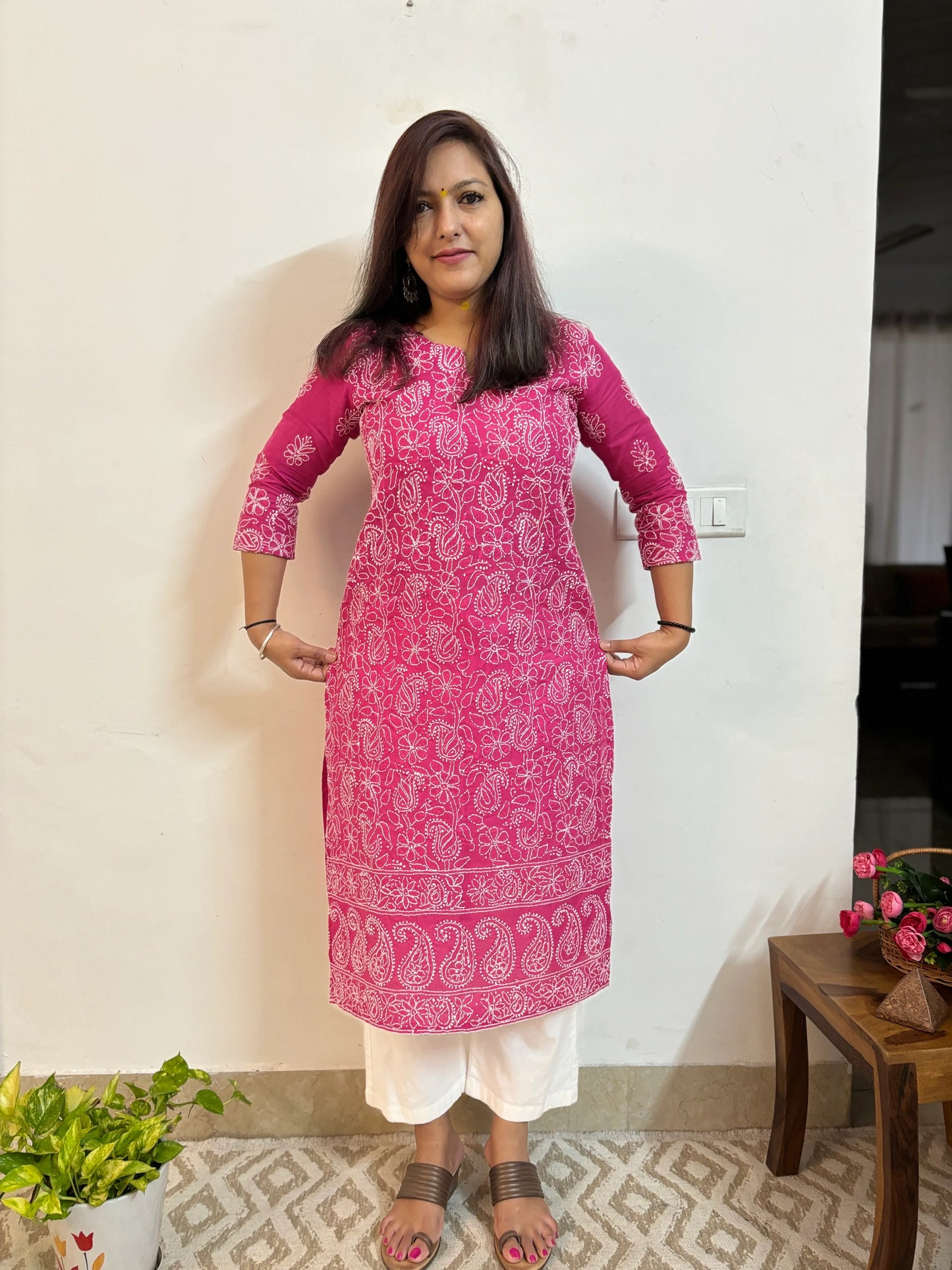 Awadh Aanchal Chikankari Long Kurta