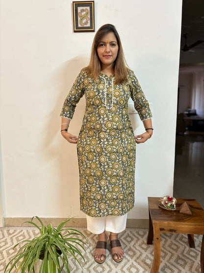 Leaf Green Floral Kurta