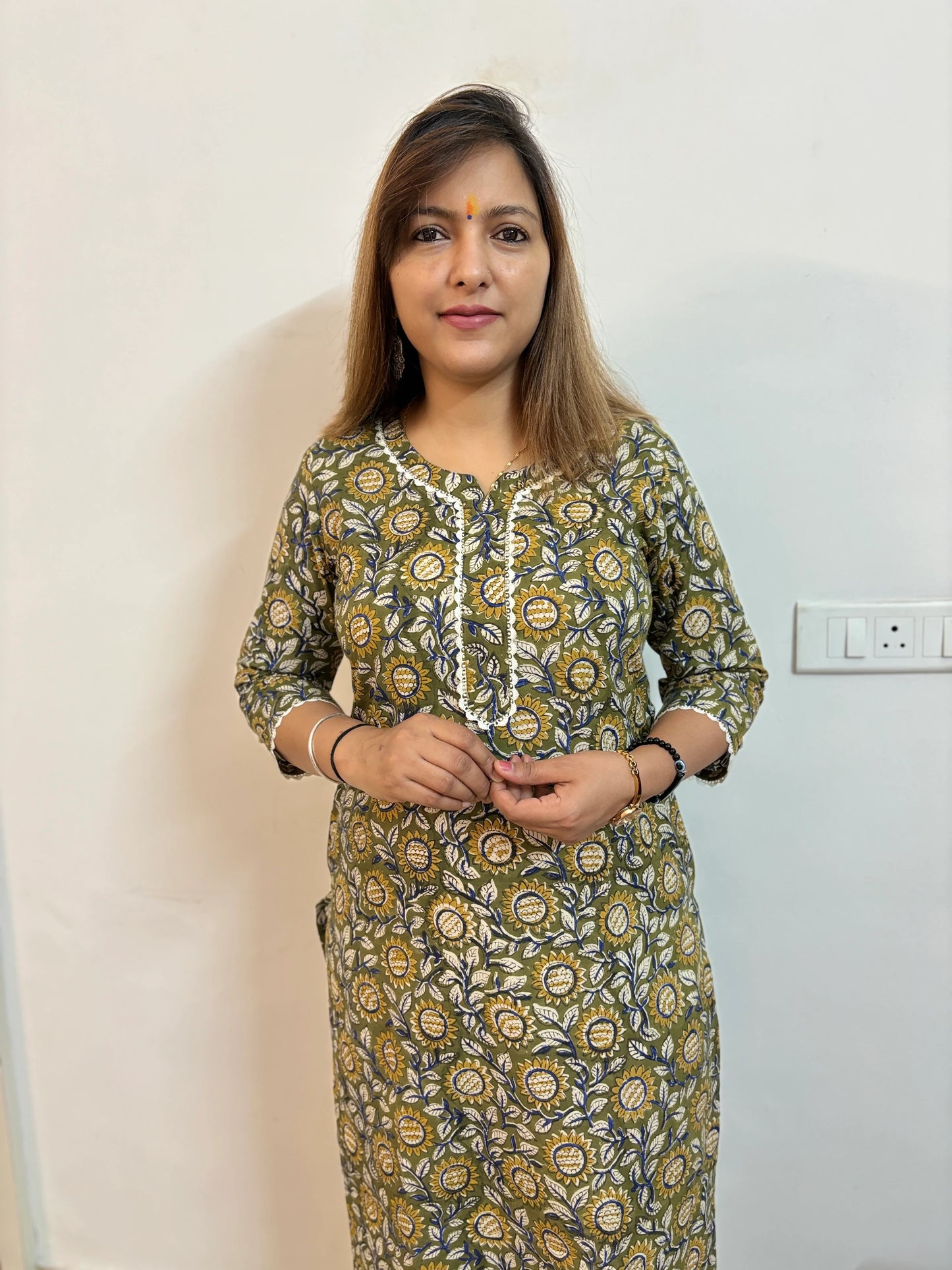 Leaf Green Floral Kurta