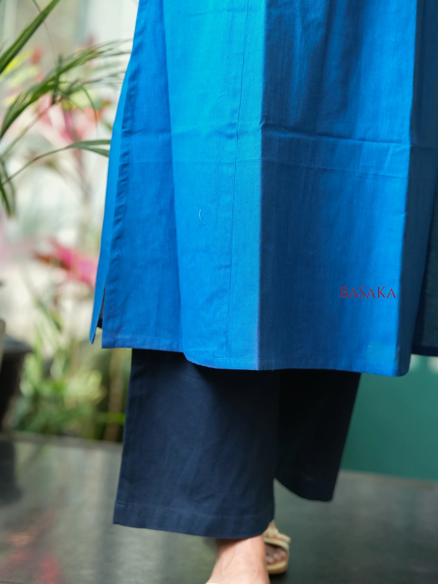 Indigo Blue A-Line Handloom South Cotton Kurta